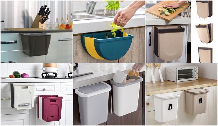 compact hanging trash cans