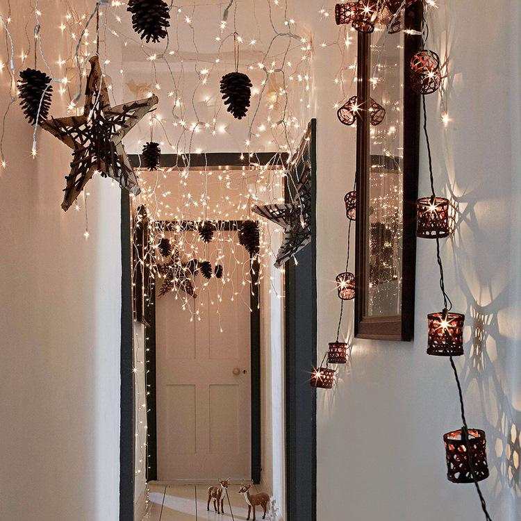 fairy light ideas hallway ceiling cascade