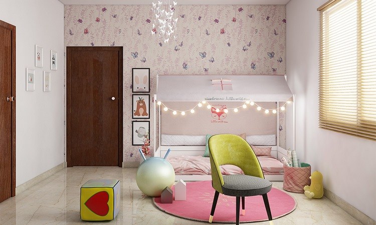 fairy lights on house bed nursery decorating ideas