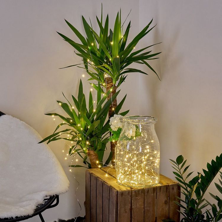 home decor ideas fairy lights in glass container