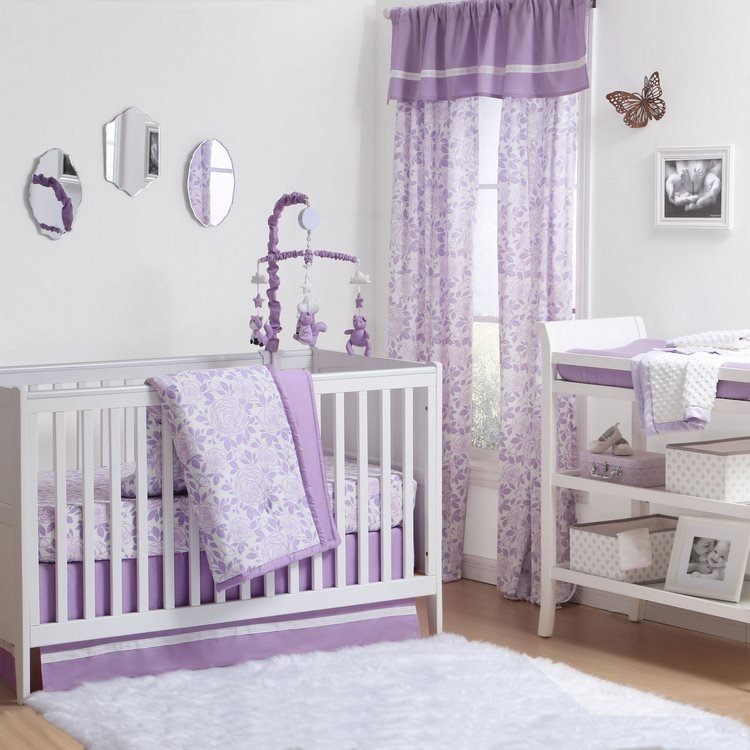 lavender and white nursery room for girl decor ideas
