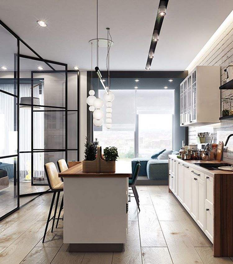 loft style kitchen ideas bifold glass doors