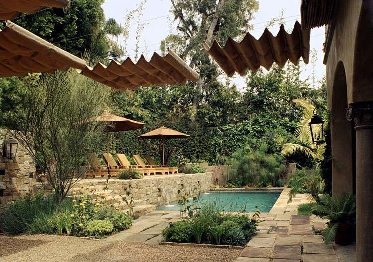 mediterranean backyard landscaping ideas pool decor