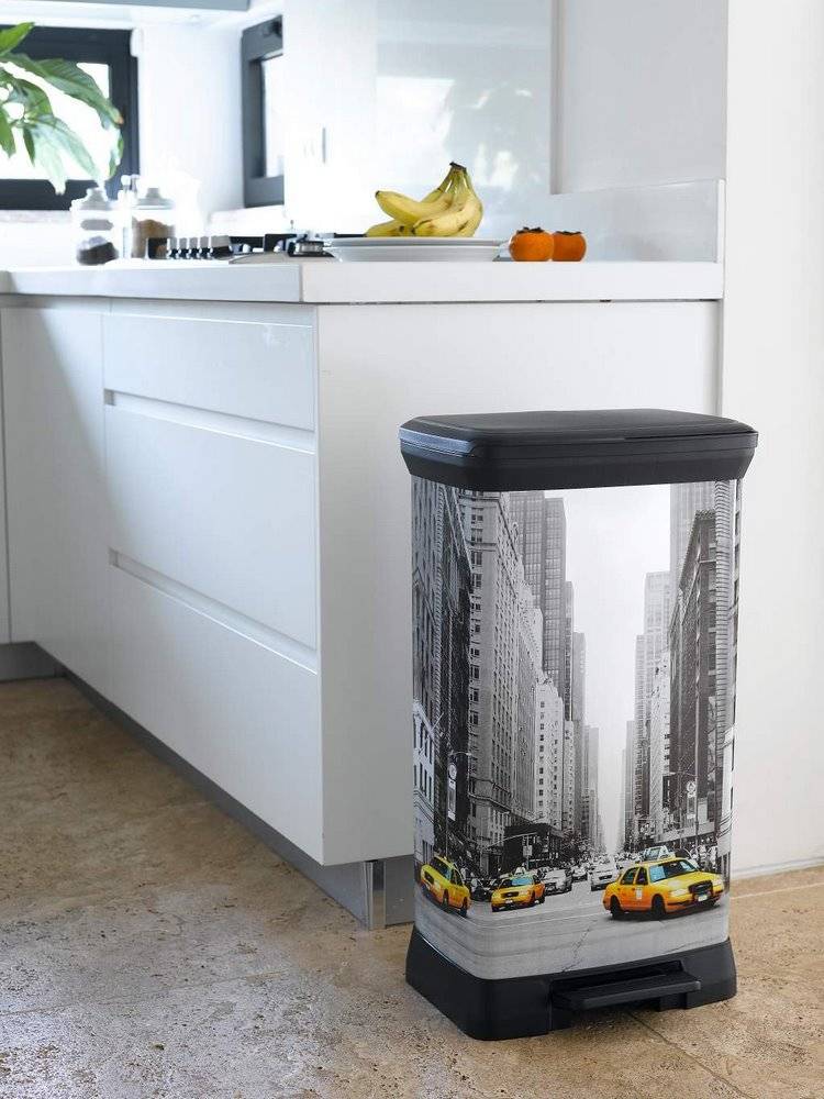 modern freestanding kitchen trash can