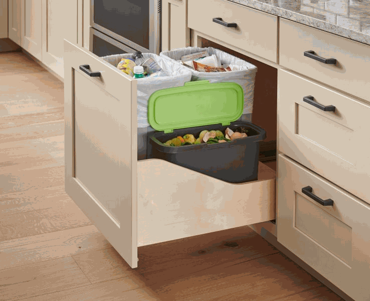 kitchen pull out waste container and compost bin