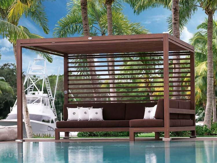 pergola with seating poolside structures ideas