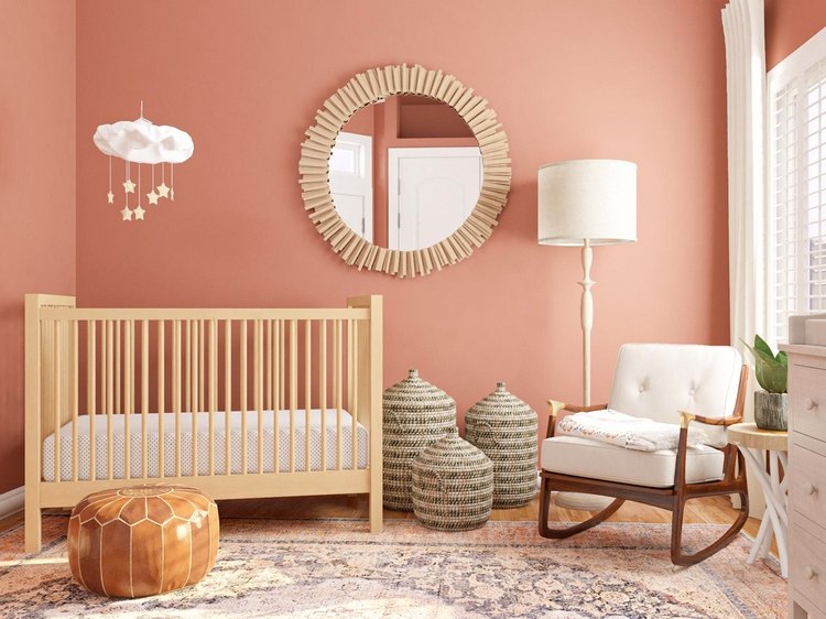 soft pastel wall color baby girl room decor that is not pink