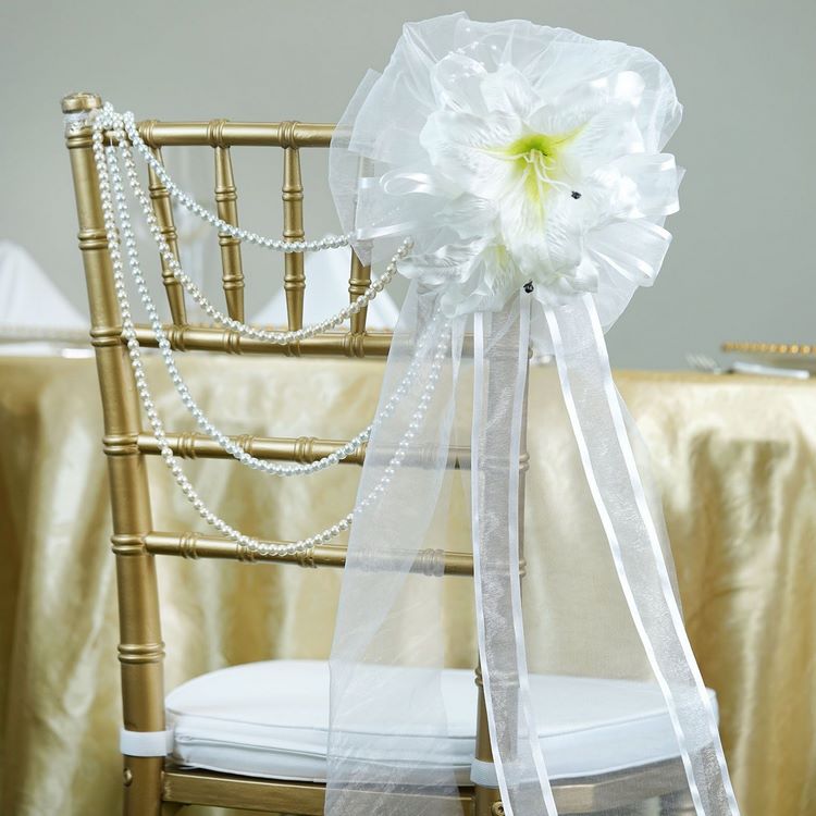 Beads as wedding chair decoration