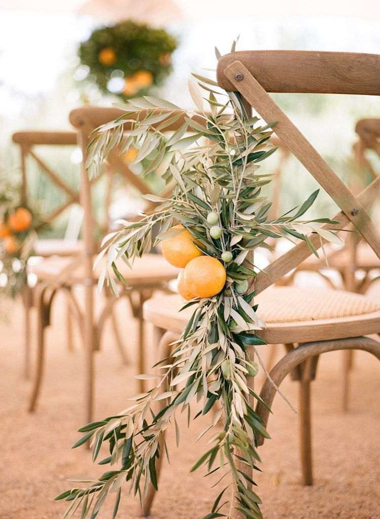 Decorating chairs with fruits