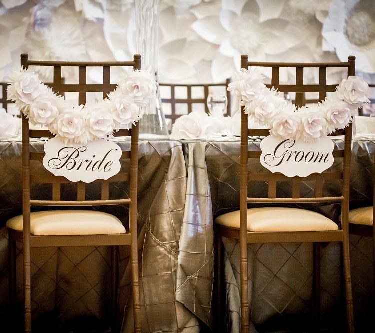 paper decorations for your wedding chairs