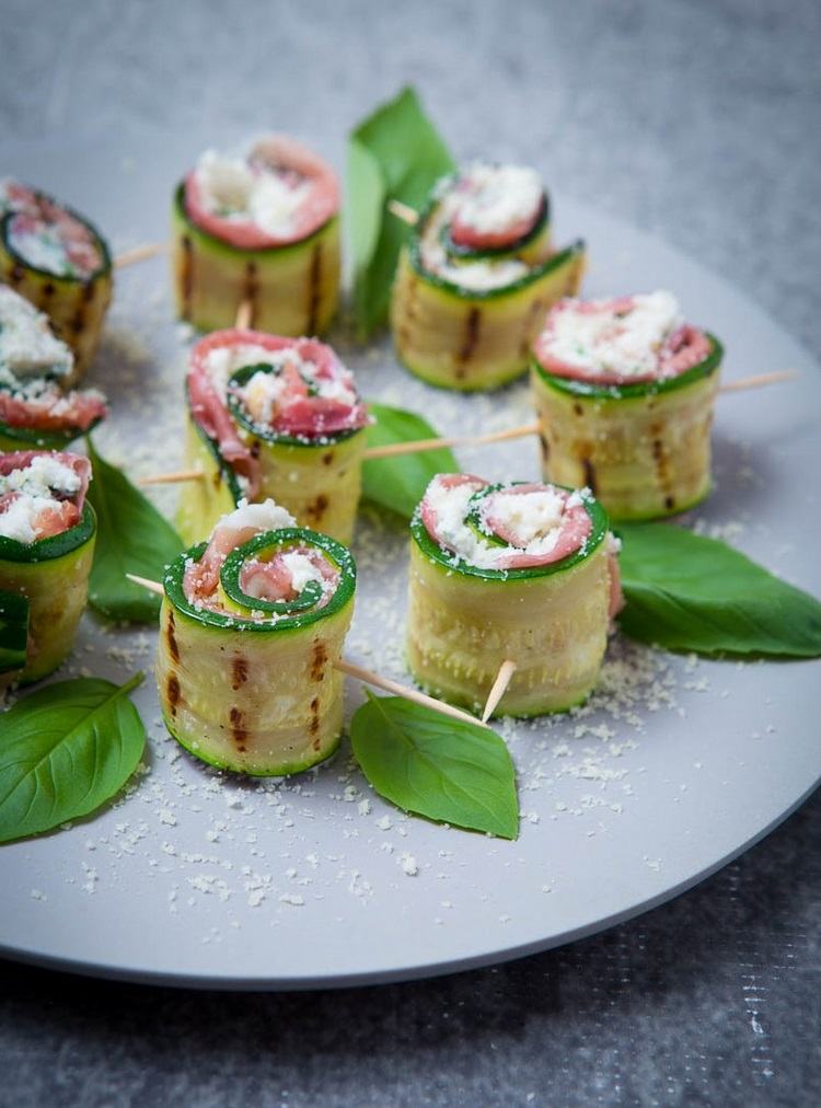 Zucchini Rolls with Prosciutto and Grana Padano