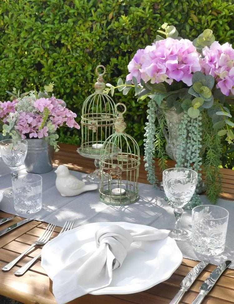 backyard summer party table decor rustic french country style ideas