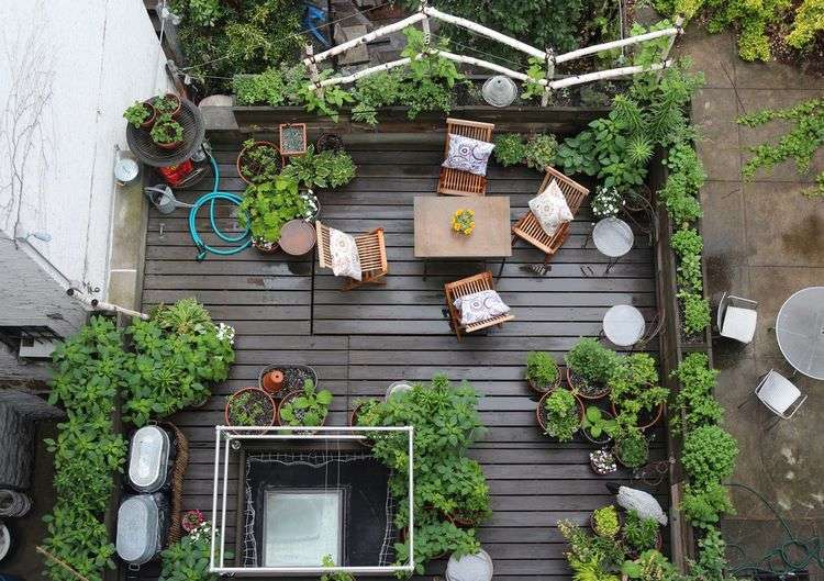 balcony ideas urban garden design with dining table
