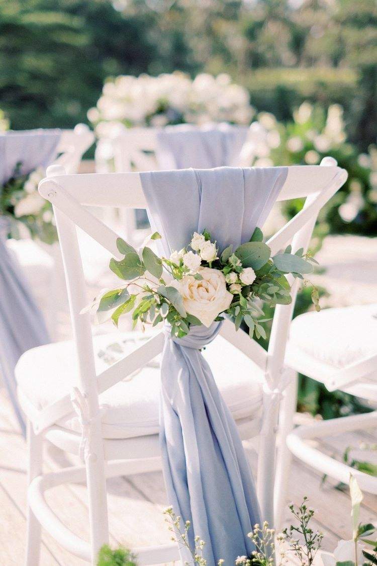 chair decorated with flowers