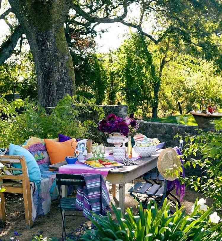 bohemian summer garden party decor ideas