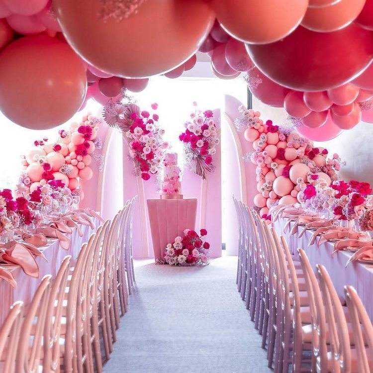 fascinating wedding venue ideas balloons as ceiling decor