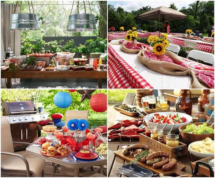garden grill party table decorating ideas
