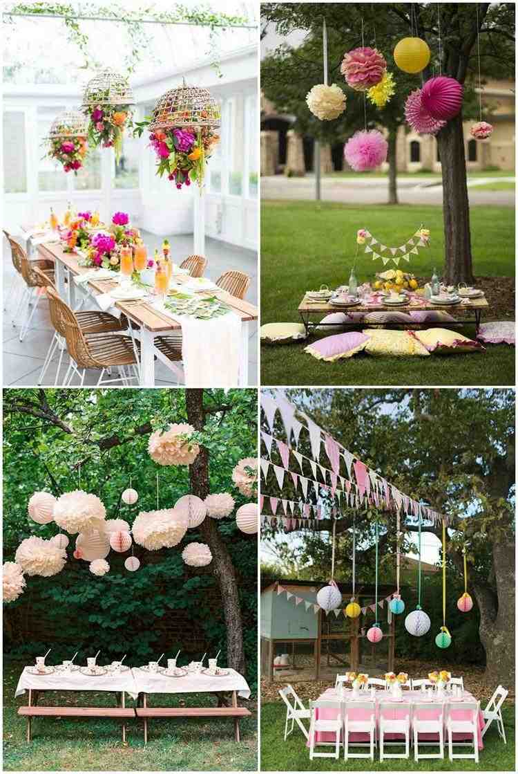 summer outdoor party hanging decorations ideas