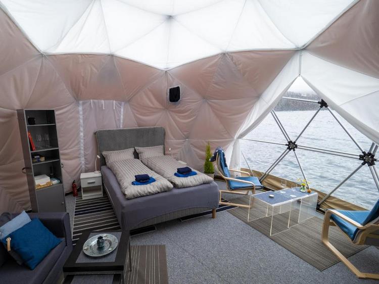 trendy camping in luxurious accommodation