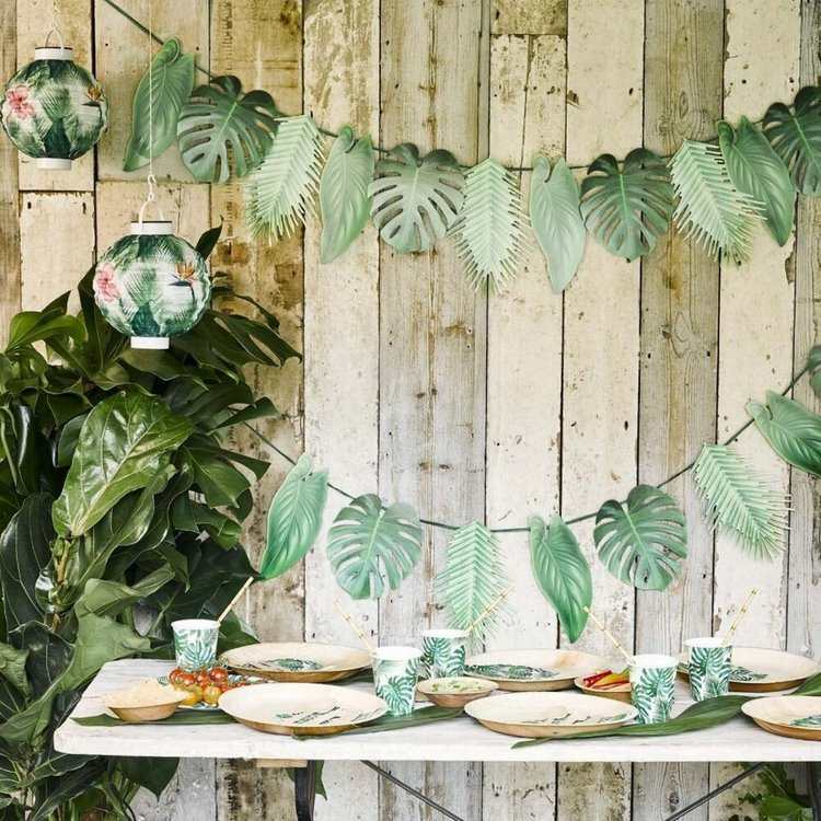 tropical garden party decorations DIY banners