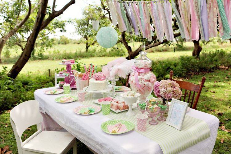vintage style garden birthday party decor ideas