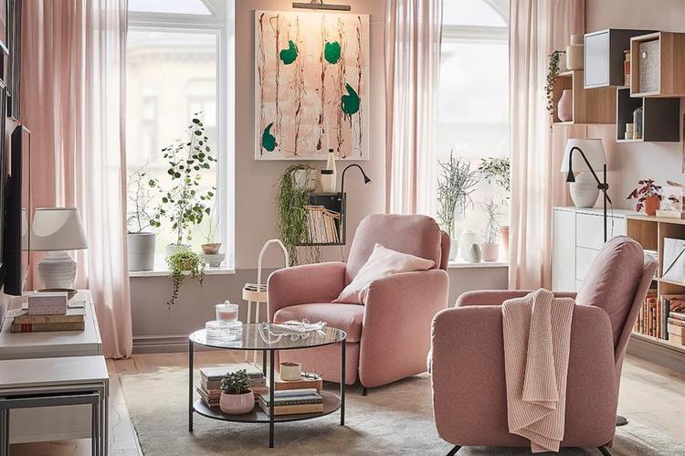 pink blush living room