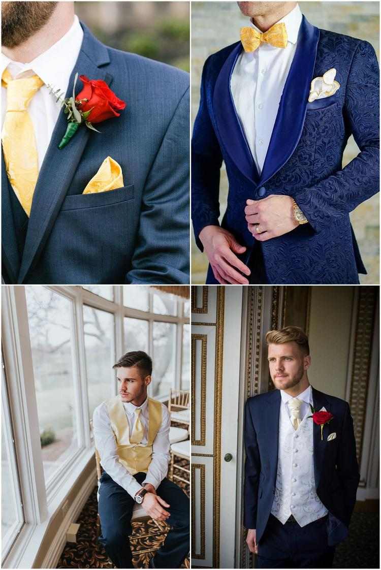 groom attire ideas Beauty and the beast themed wedding