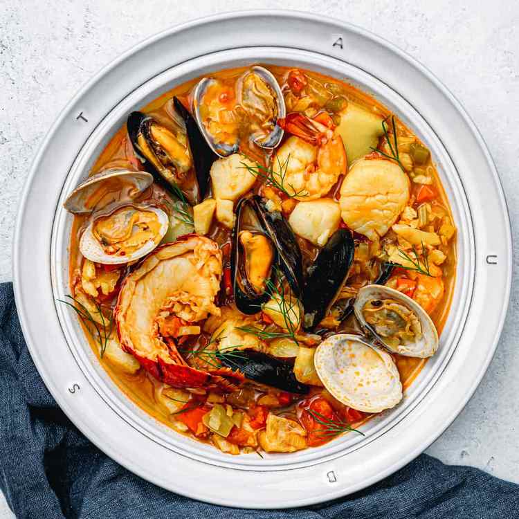 Bouillabaisse with lobster tails recipe