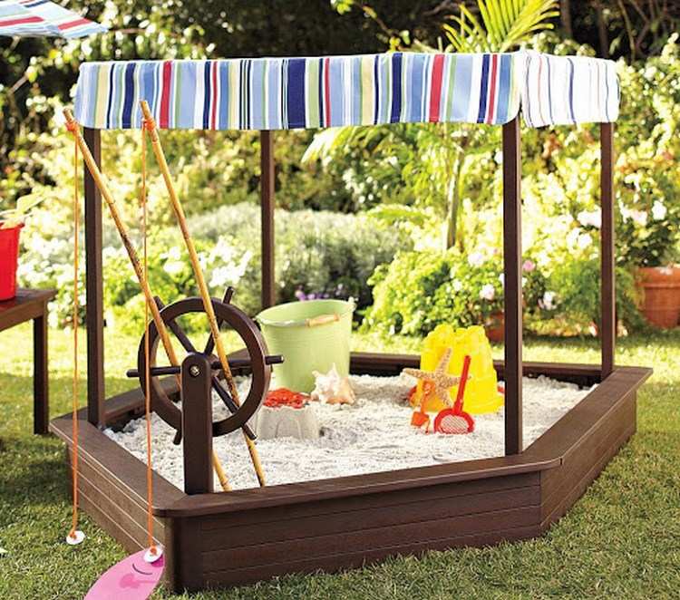 DIY backyard sandpit family garden ideas