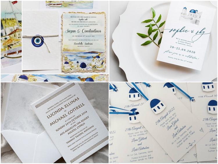 Greek style wedding invitations