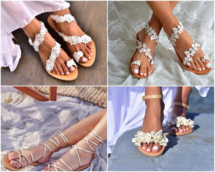 Greek themed wedding ideas bride sandals