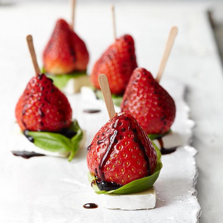 Strawberry and Brie Bites Summer Party Finger Food Ideas