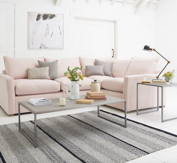 living room design ideas blush pink and gray color scheme