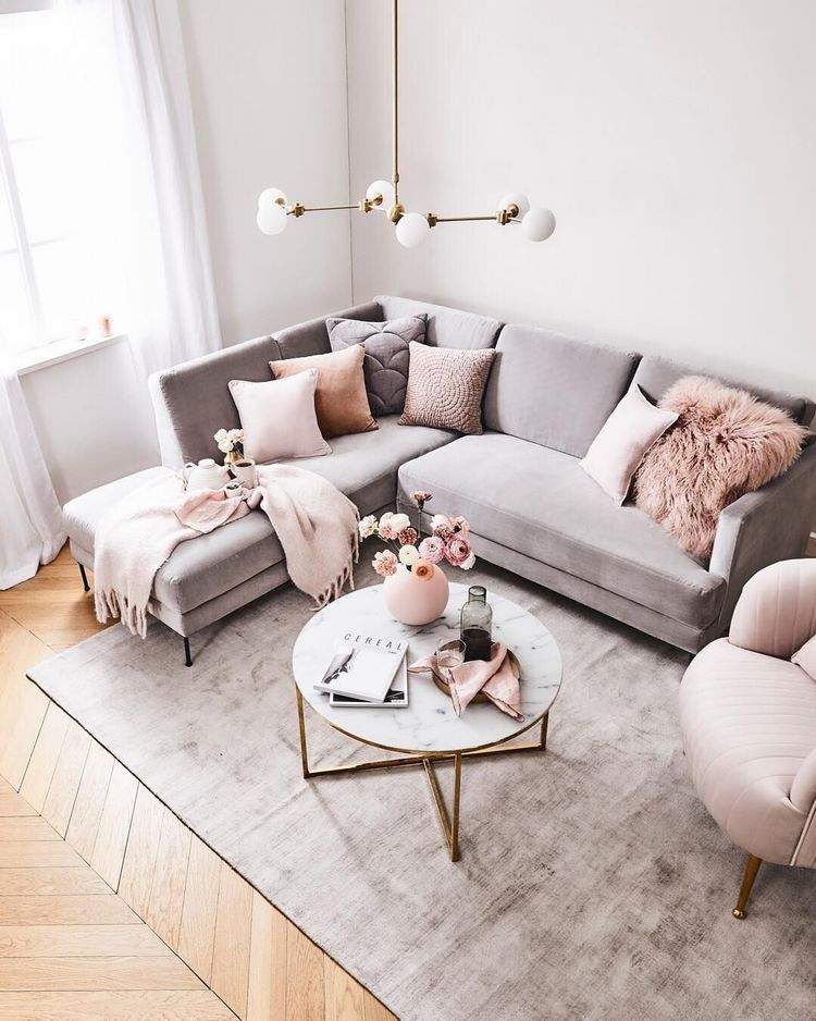 pink living room accessories