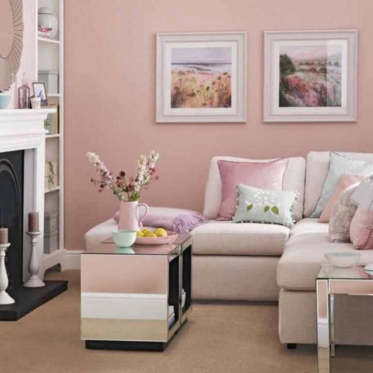 blush pink living room ideas trendy color schemes