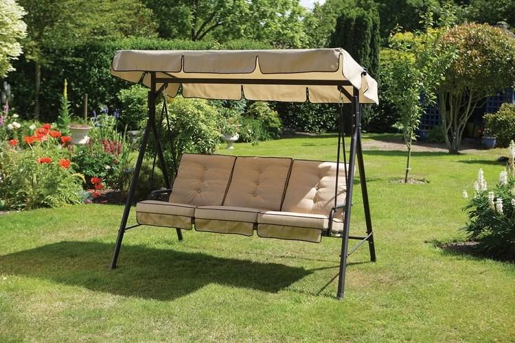 classic three seater patio swing with canopy