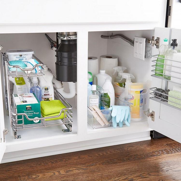 combined organizers under sink cabinet storage