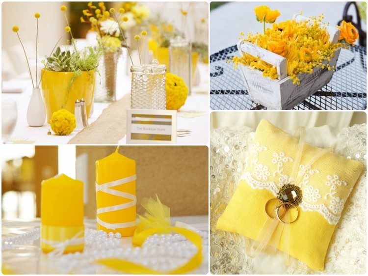 creative ideas for yellow themed wedding decor
