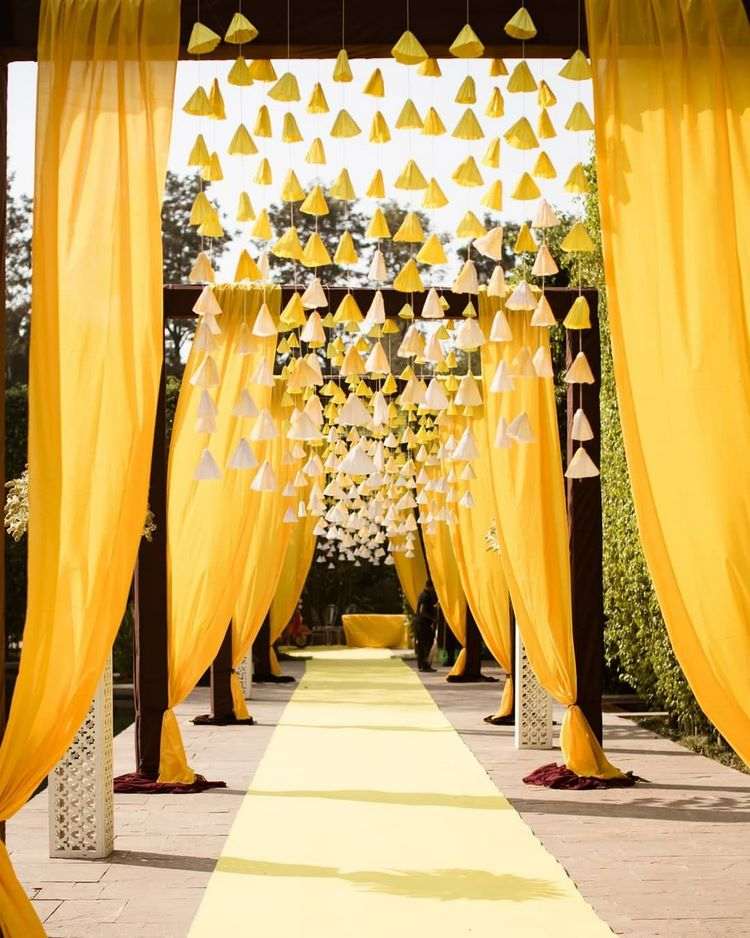 fascinating decorations wedding theme ideas yellow color