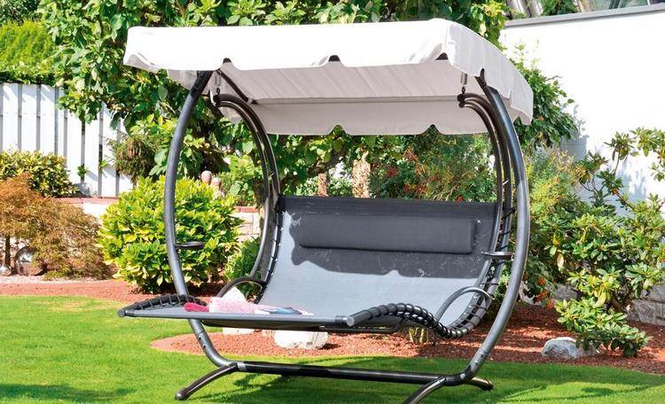 freestanding garden swing metal structure and canopy