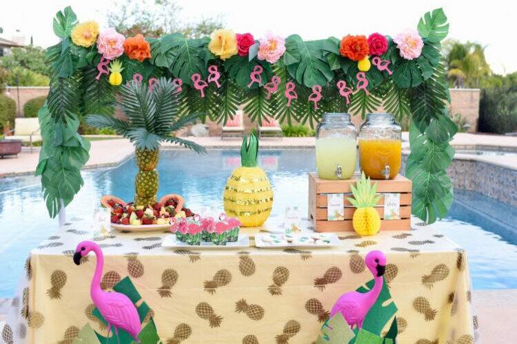 how to organize tropical themed pool party
