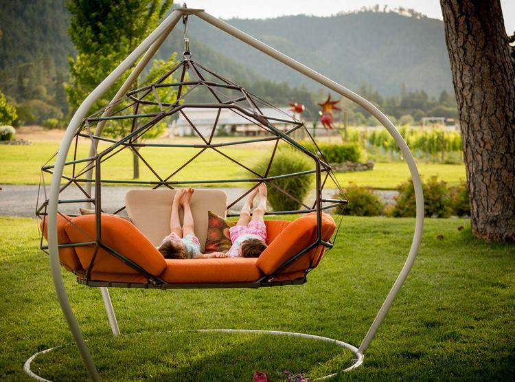 modern garden furniture ideas outdoor swing metal frame