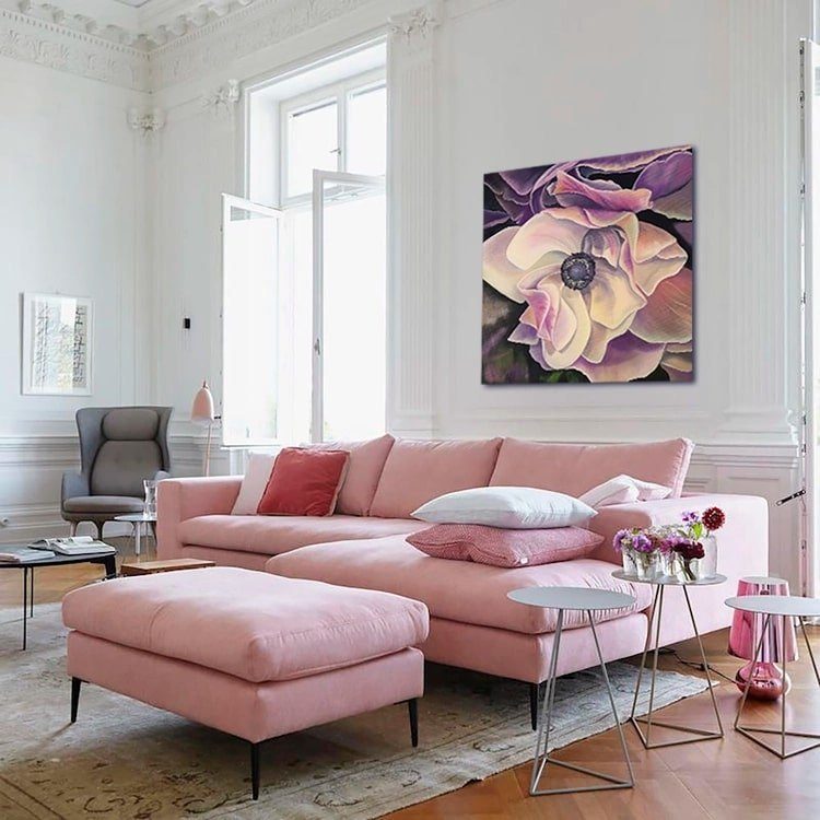 modern living room furniture ideas pink sectional sofa
