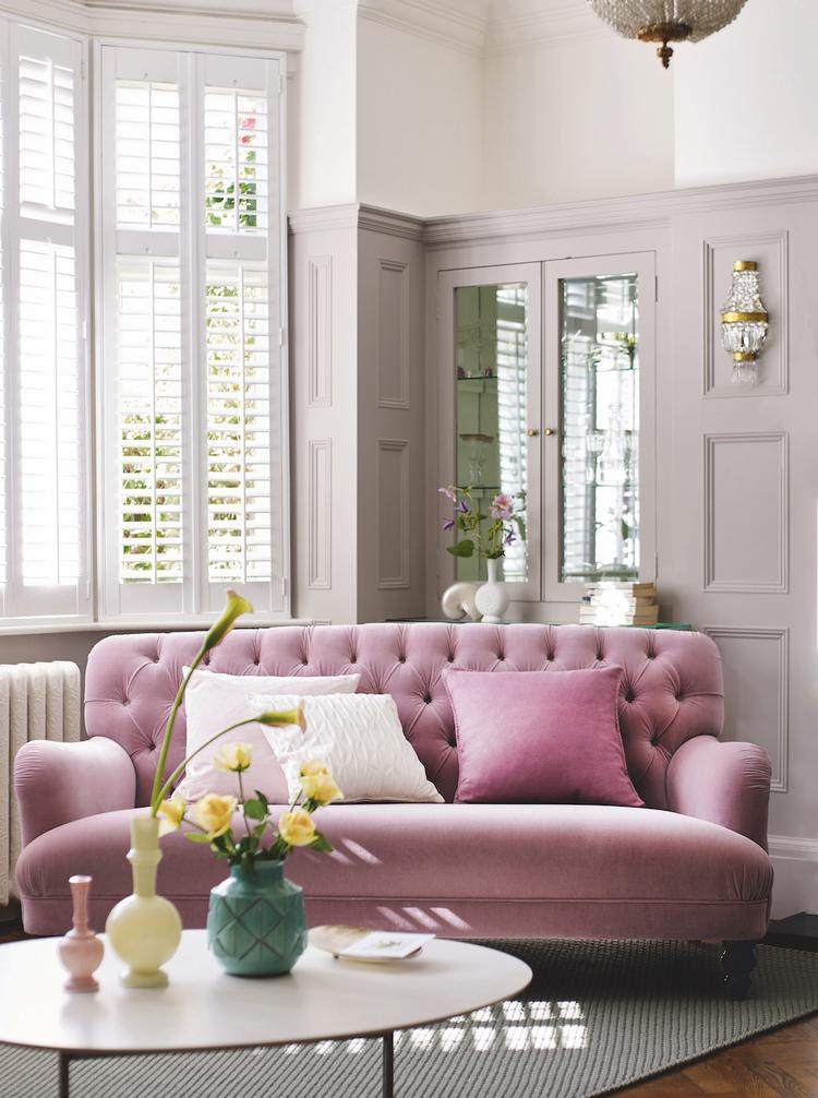 pink sofa in living room furniture ideas