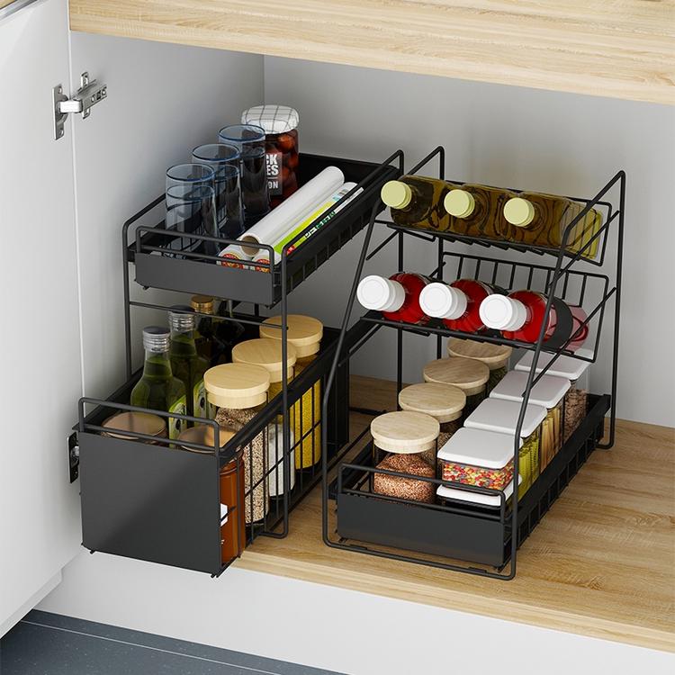 pull out shelf under sink storage system ideas