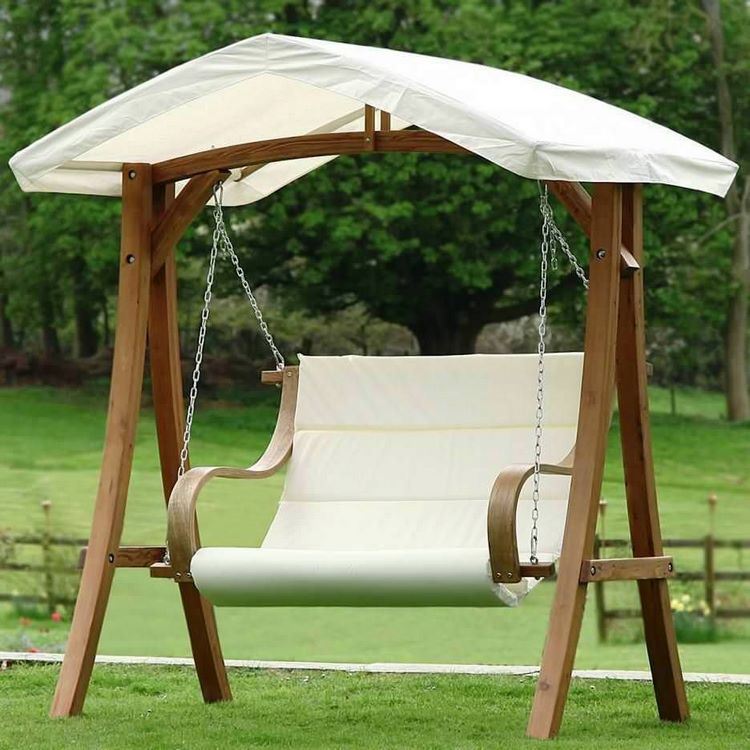 small freestanding patio swing with canopy