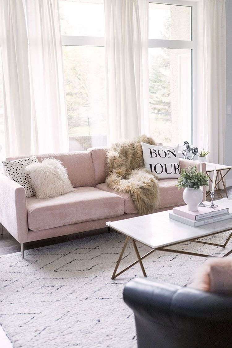 soft colors in modern home interiors pastel pink sofa