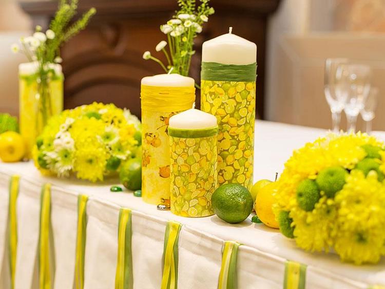 table decor and centerpiece ideas yellow wedding