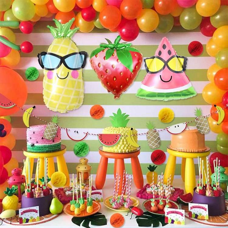 tropical themed pool party decor ideas vibrant colors