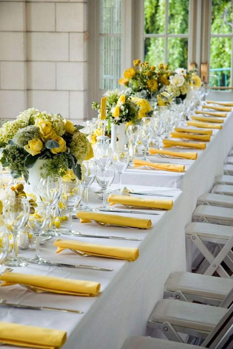 wedding ideas color lemon yellow theme